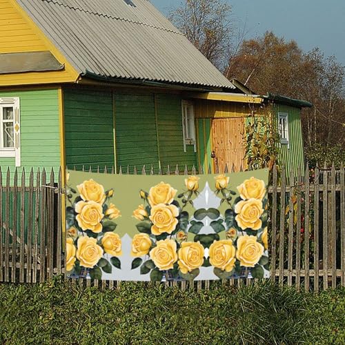 MINDBBDFJ Yellow Rose Print Banners And Signs For Outdoor/Indoor,Personalized Banner Customizable Parties Halloween Banner (180x90cm)4
