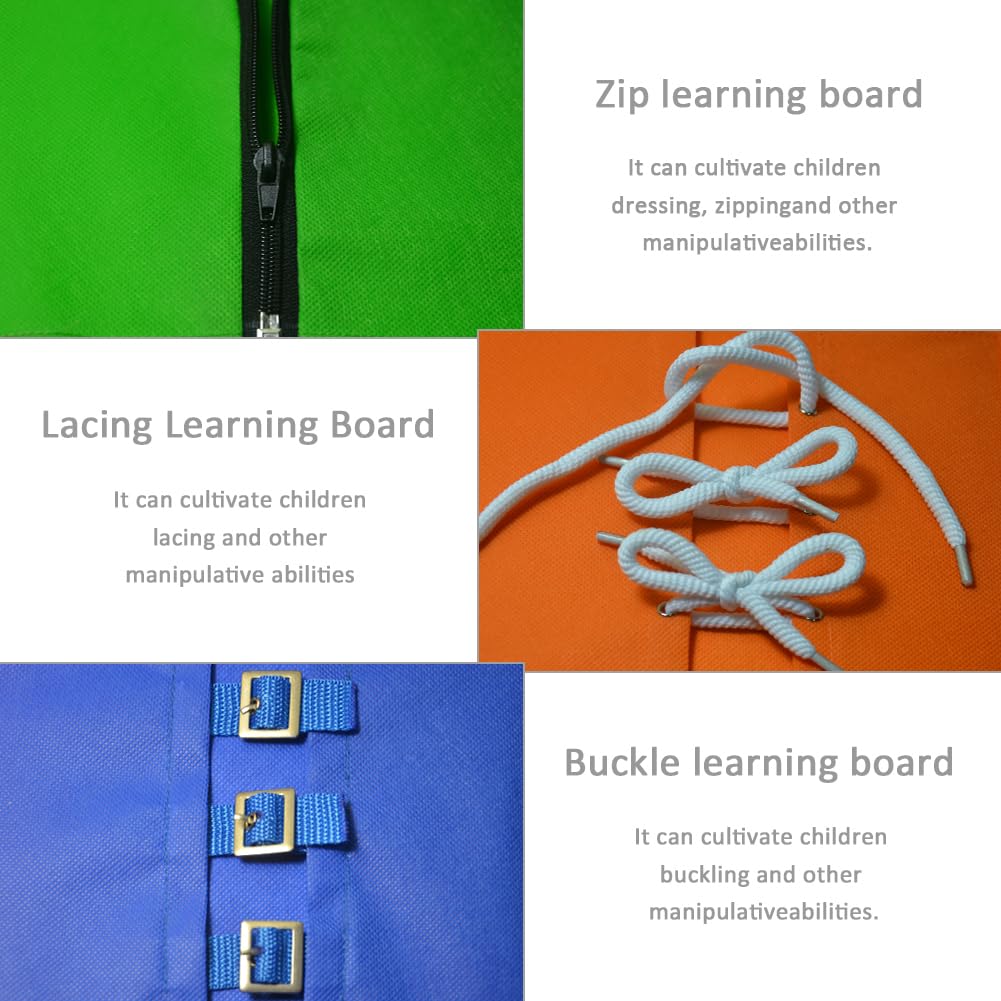 Juguetes de Aprendizaje Temprano,Aprende a Vestir Juguete | Tablero Educativo de Aprendizaje de Vestimenta de 6 Piezas | Juguetes de Aprendizaje de Tela para Habilidades motoras Finas