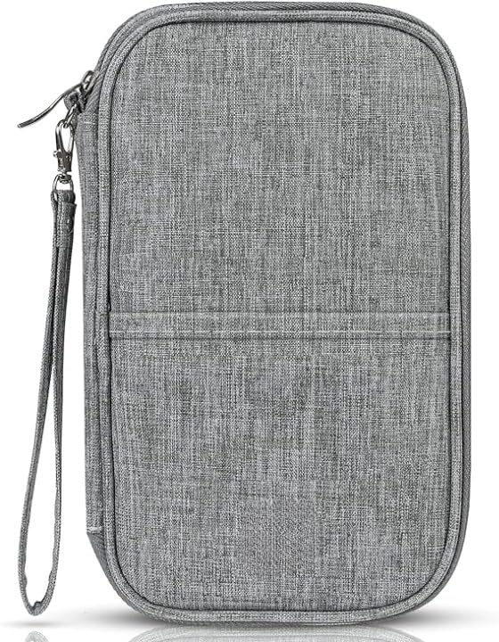 xigwig Travel Document Organizer, Family Passport Holder, Premium Wallet for Women and Men, Portable & Foldable Case for Cards, Boarding Pass, ID, Money, Tickets with Zipper (Grey)-picture-38
