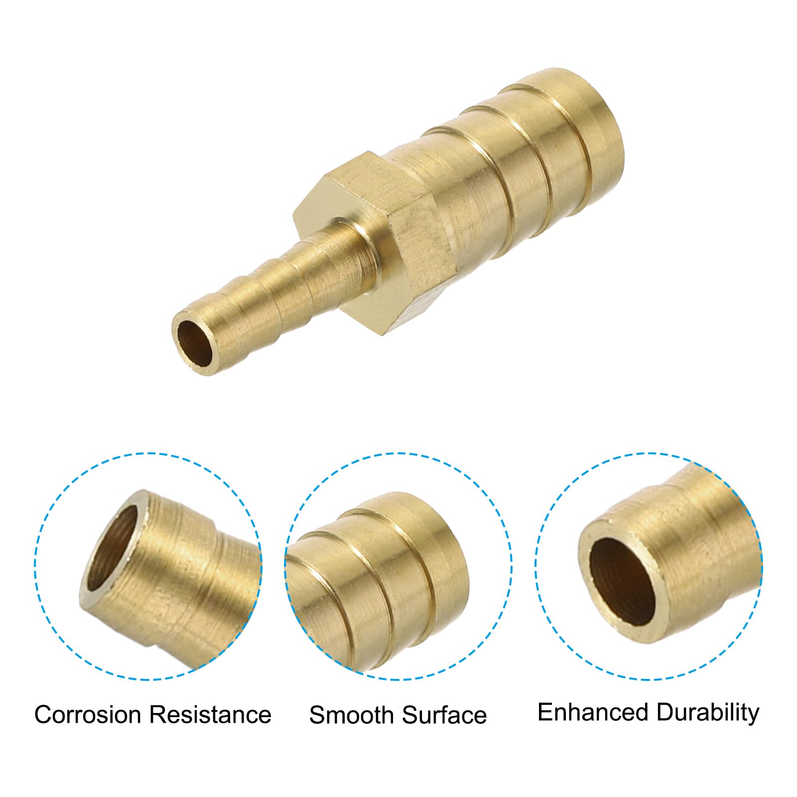 PATIKIL 1/4" to 1/2" Brass Hose Barb Reducer - Image 4