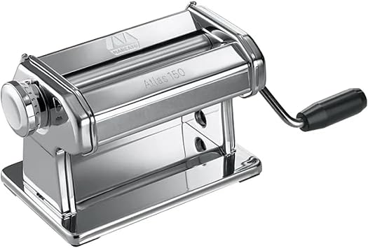 MARCATO Made in Italy Atlas 150 Roller Manual Pasta Machine, Chrome Steel