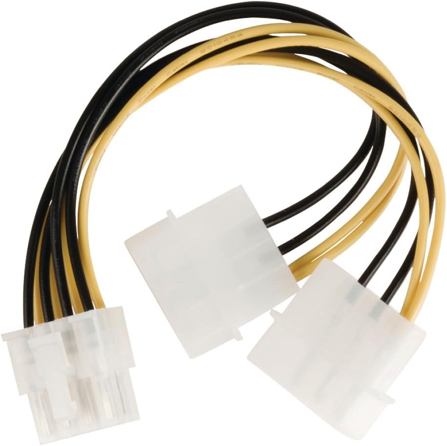 ValuelineVLCP74400V015 0.15m Eps 8 Pin to 2x Molex Male Internal Power Splitter Cable - Multicolour