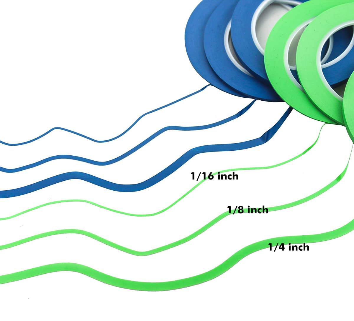 5 Rolls High-Temp Fine Line Masking Tape – 1/8 Inch X 36 Yards, Green Vinyl Fineline Tape For Automotive Paint & Curves