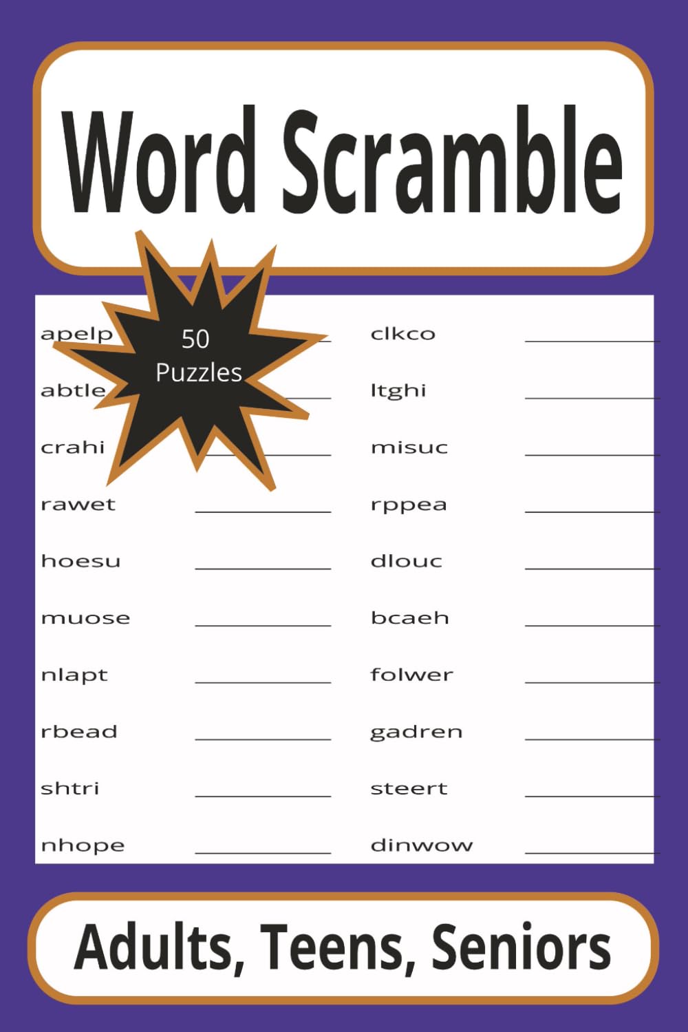 How Many Words Can You Find: Word Puzzle with easy to read print about creating words/6x9 inches, 40 puzzles....Gifts for Vacations, Holidays, and free time.