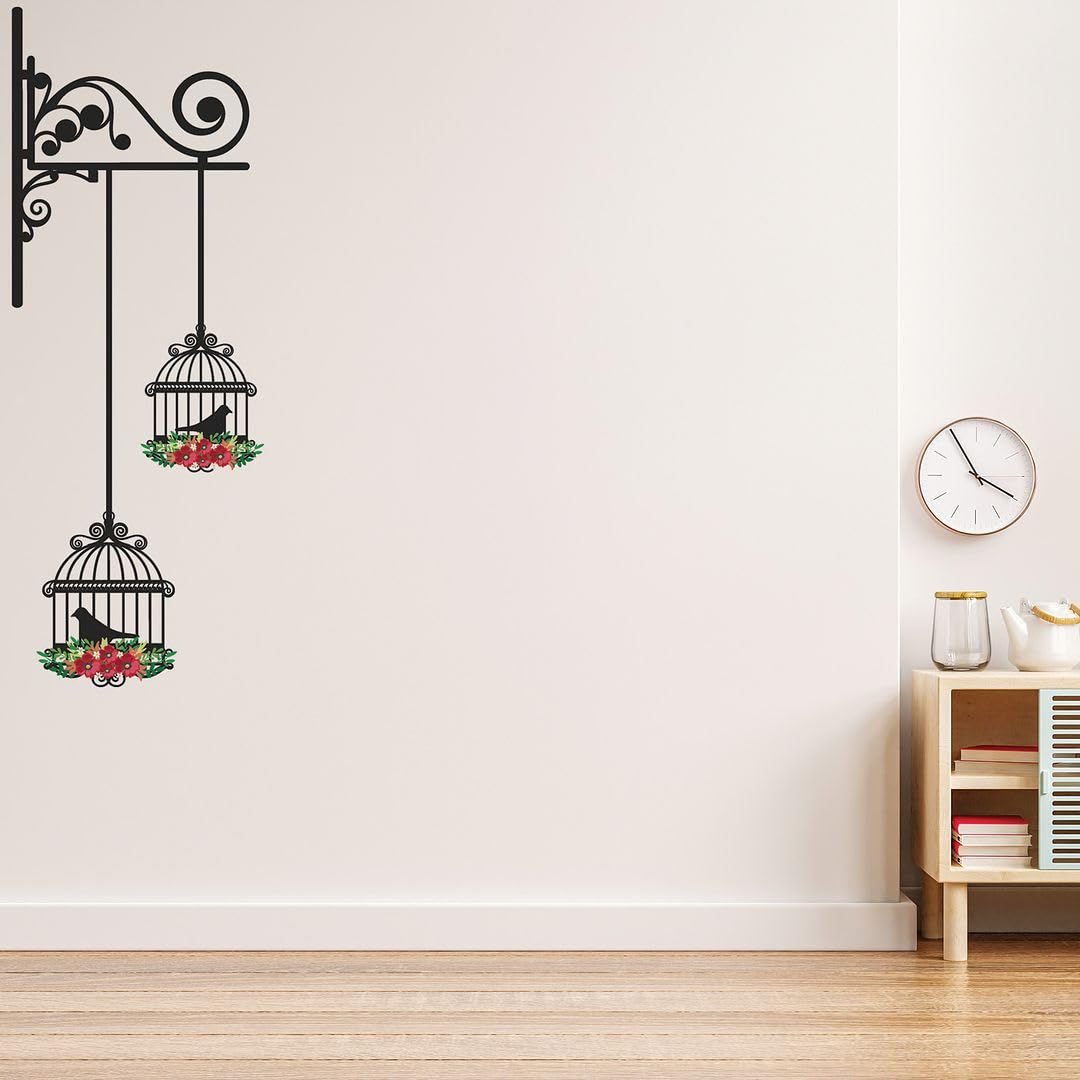 CVANU Bird Cage Self-Adhesive Vinyl Wall Sticker for Wall Decoration (48inX18in)_S263 (B0CQTFVNJT) Amazon Price History, Amazon Price Tracker