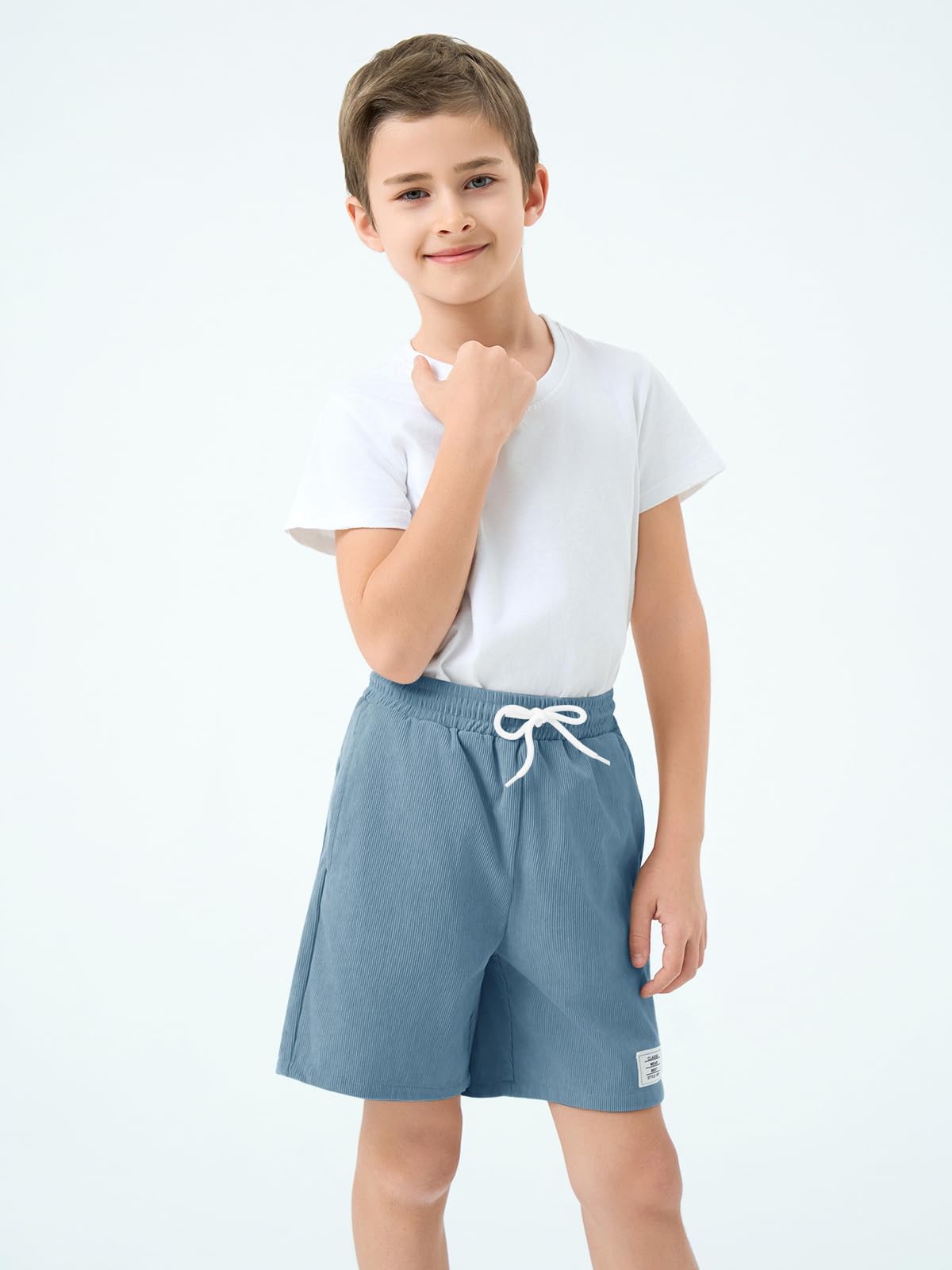 Haloumoning Pantalones cortos de verano para niño, elásticos, bermudas, elásticos, con cordón y bolsillos — view 3