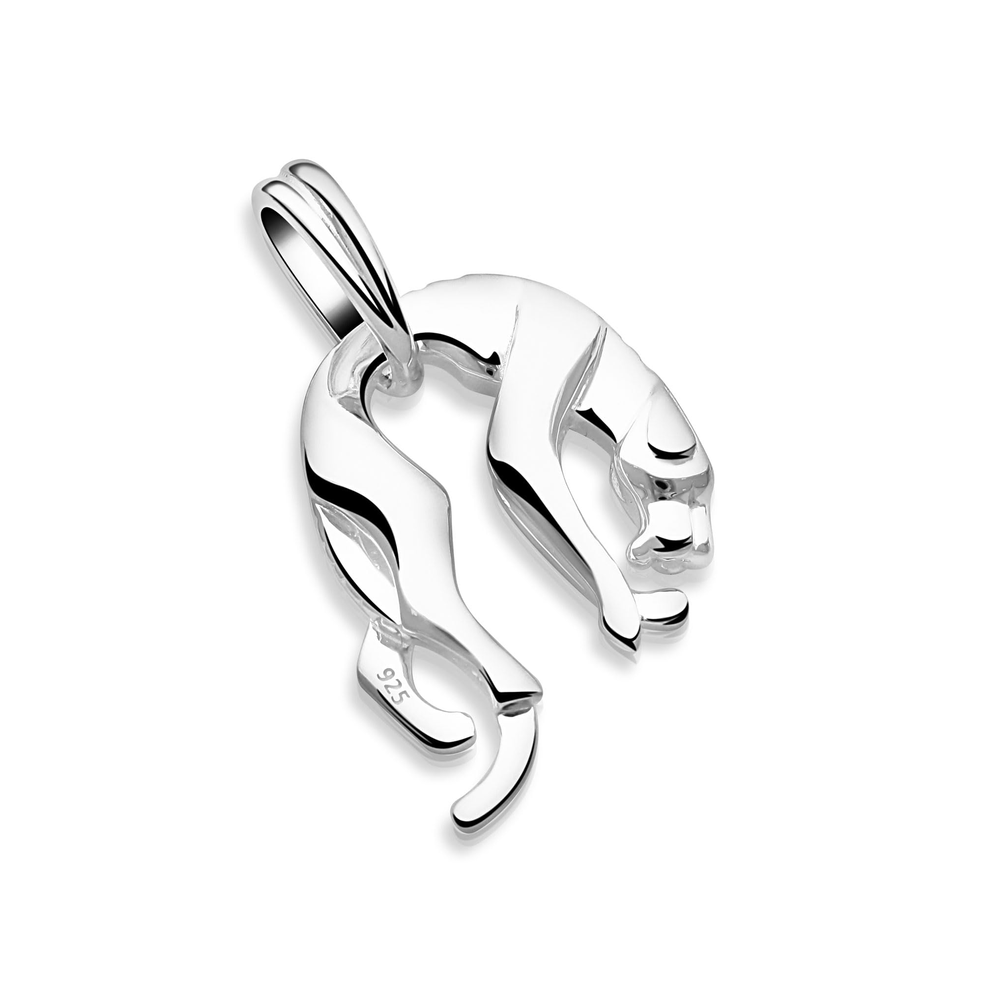 Panther Anhänger Klein Massiv 925 Sterling Silber Puma Poliert für Herren und Damen