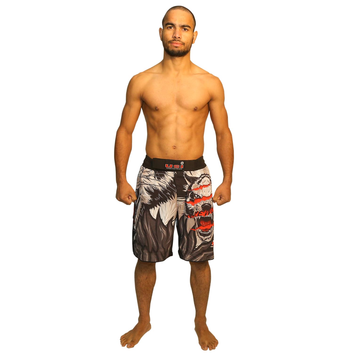 USI Universal 411W were Wolf MMA Shorts for Men (Small) Multicolour 2