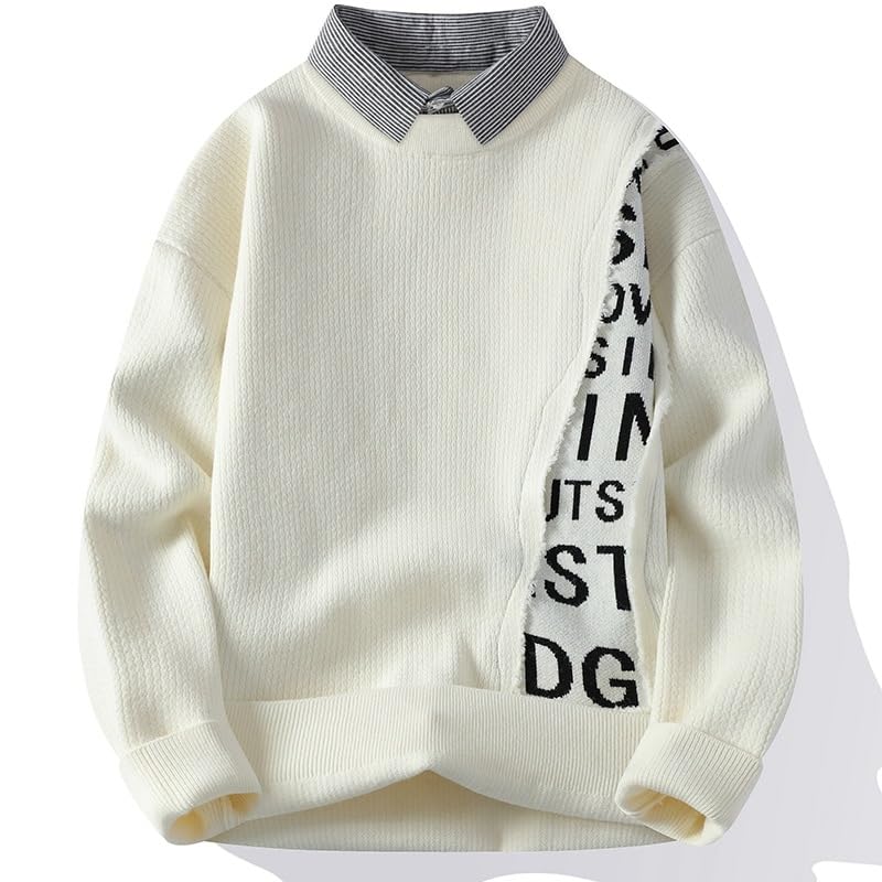 Men's Round Neck Sweater for Autumn and Winter,Knitted Sweater Thickened Warm Sweater3