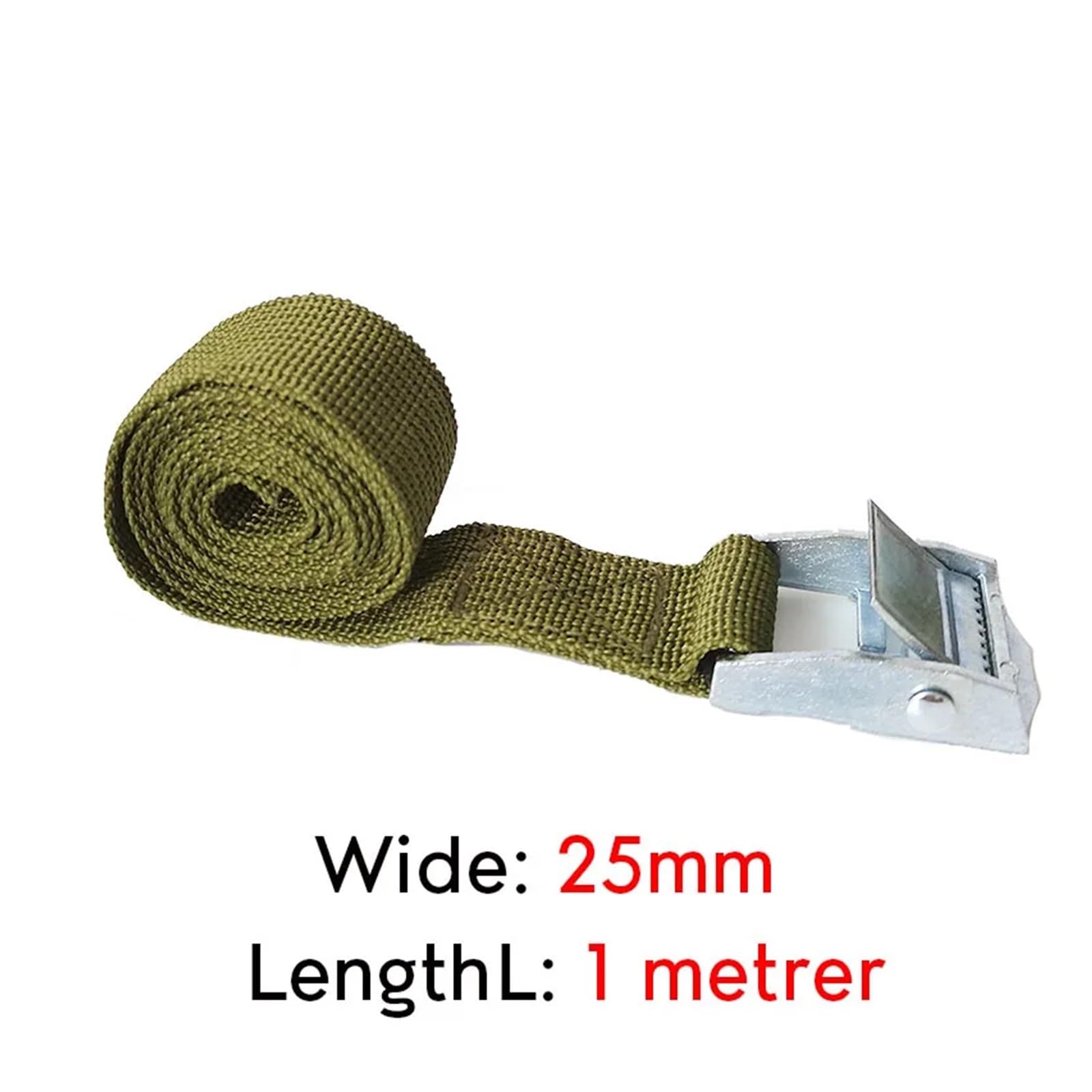 Ciężkie pasy związane z grzbietami Pas mocujący z grzechotką, kolor zielony, 25 mm x 1-6 m(1metres length)