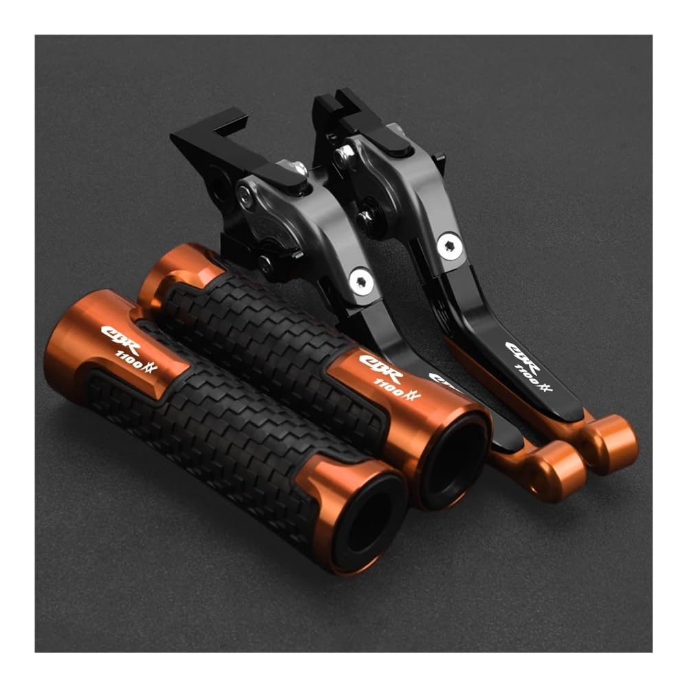 Motorcycle Brake Clutch Levers For Ho&n&da CBR1100XX CBR 1100 XX BLACKBIRD 1997 1998 1999 2000-2007 Motorcycle Adjustable Brake Clutch Lever Handlebar Grips Ends(Silver)