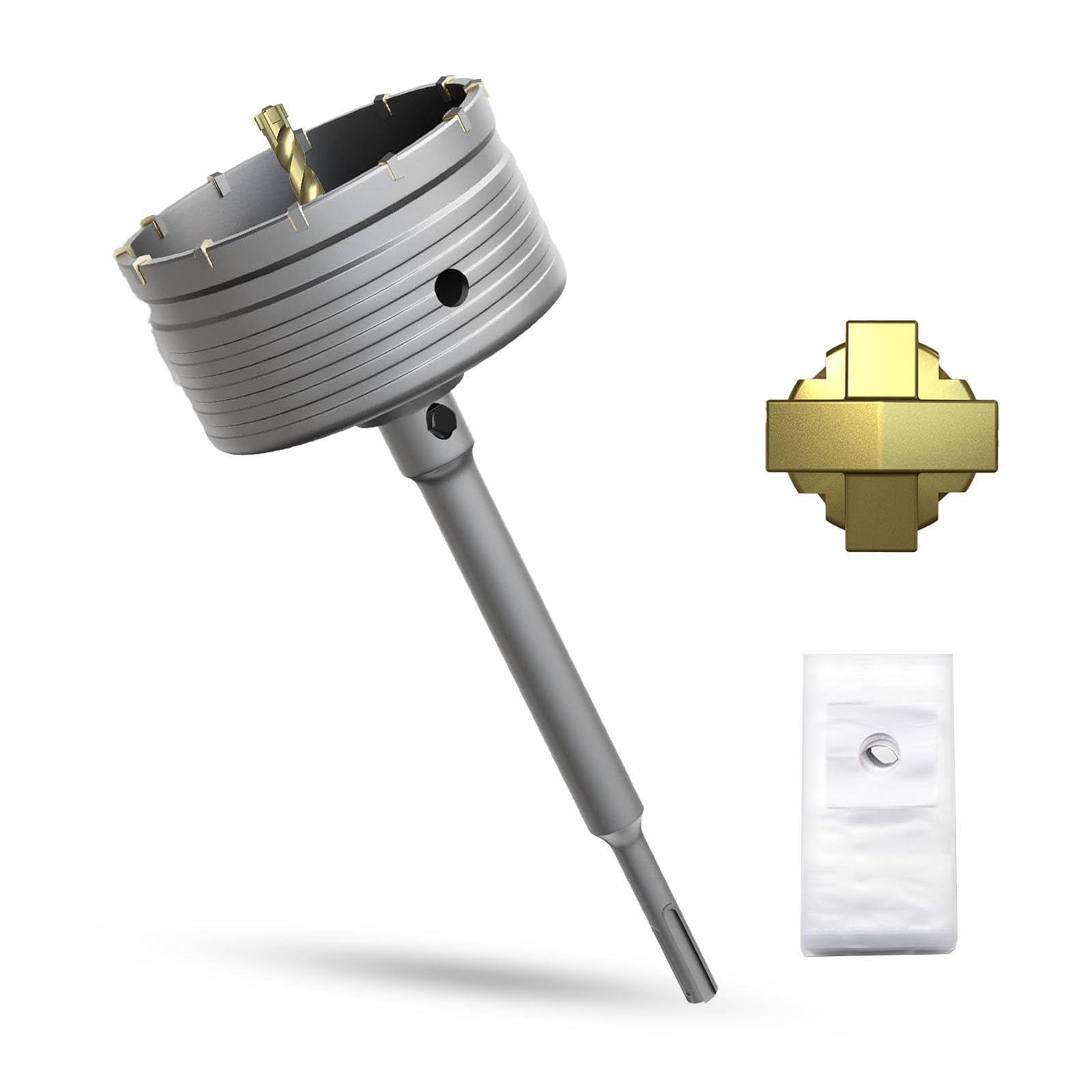 METOTY 4-5/16" Concrete Hole Saw,110mm Masonry Hole Saw, with 220mm SDS Plus Shank Connecting Rod for Concrete Brick Cement Stone Wall Drilling Home