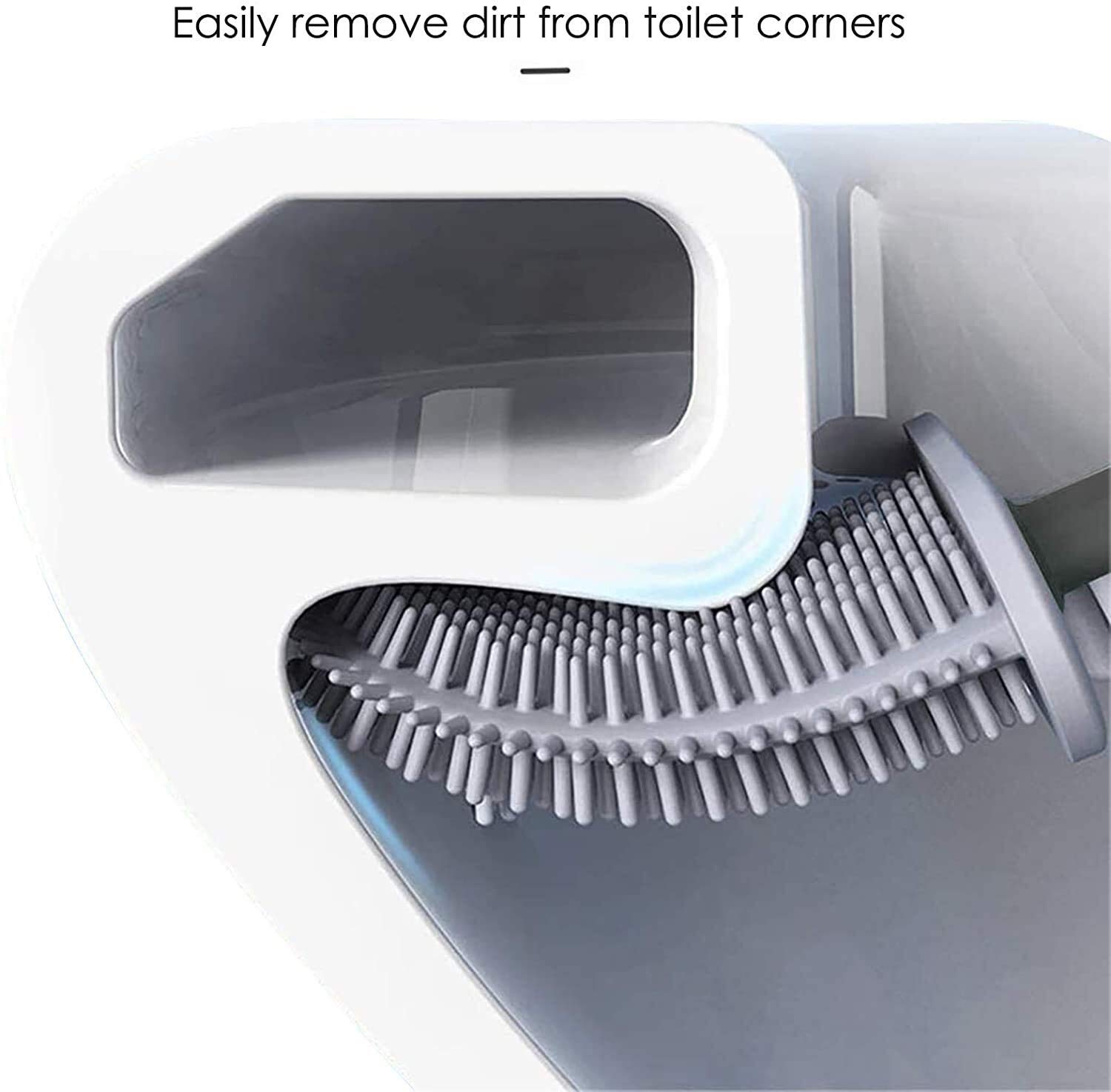 Escobillero de pared Cepillo de baño y conjuntos de soporte Conjunto de cepillo de limpieza de silicona Mango largo Limpieza de inodoro Cepillo de limpieza de silicona de pie Conjunto de cepillo de li