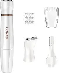 Depilador e Aparador Facial e Corporal Feminino Conair All-In-One - 5 Acessórios, Sem Fio, Pilha
