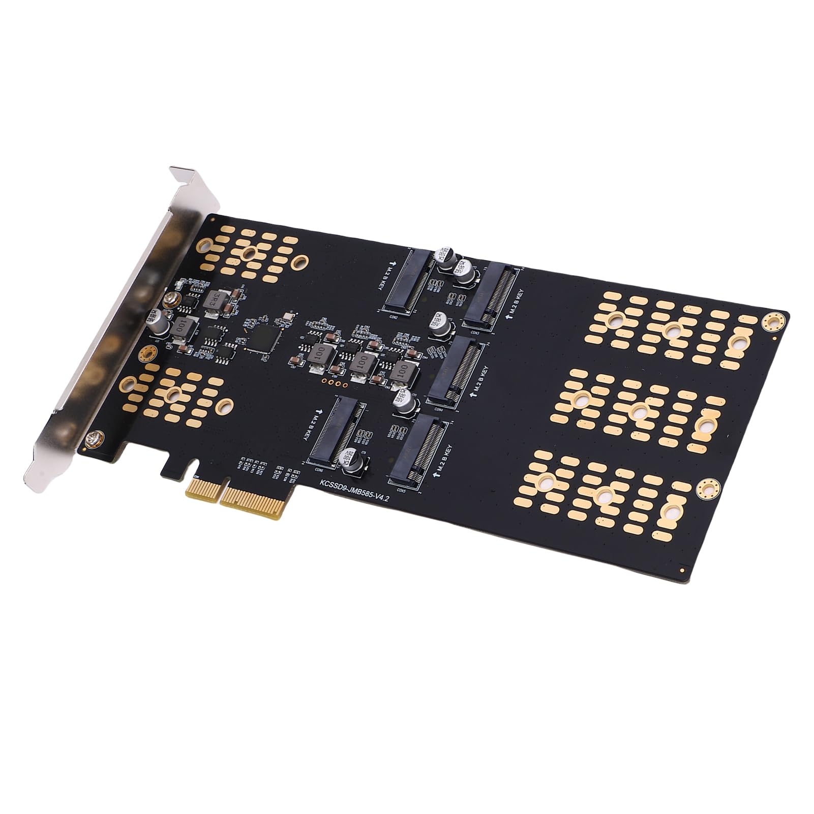 Ejoyous Adapter M.2 PCIe na M.2 SSD PCB Metalowa Karta rozszerzeń PCIe 5 Gniazd Obsługuje Dyski SSD 2280 2260 2242 2230 do Rozbudowy Pamięci Masowej Komputera Stacjonarnego i Przesyłania Danych