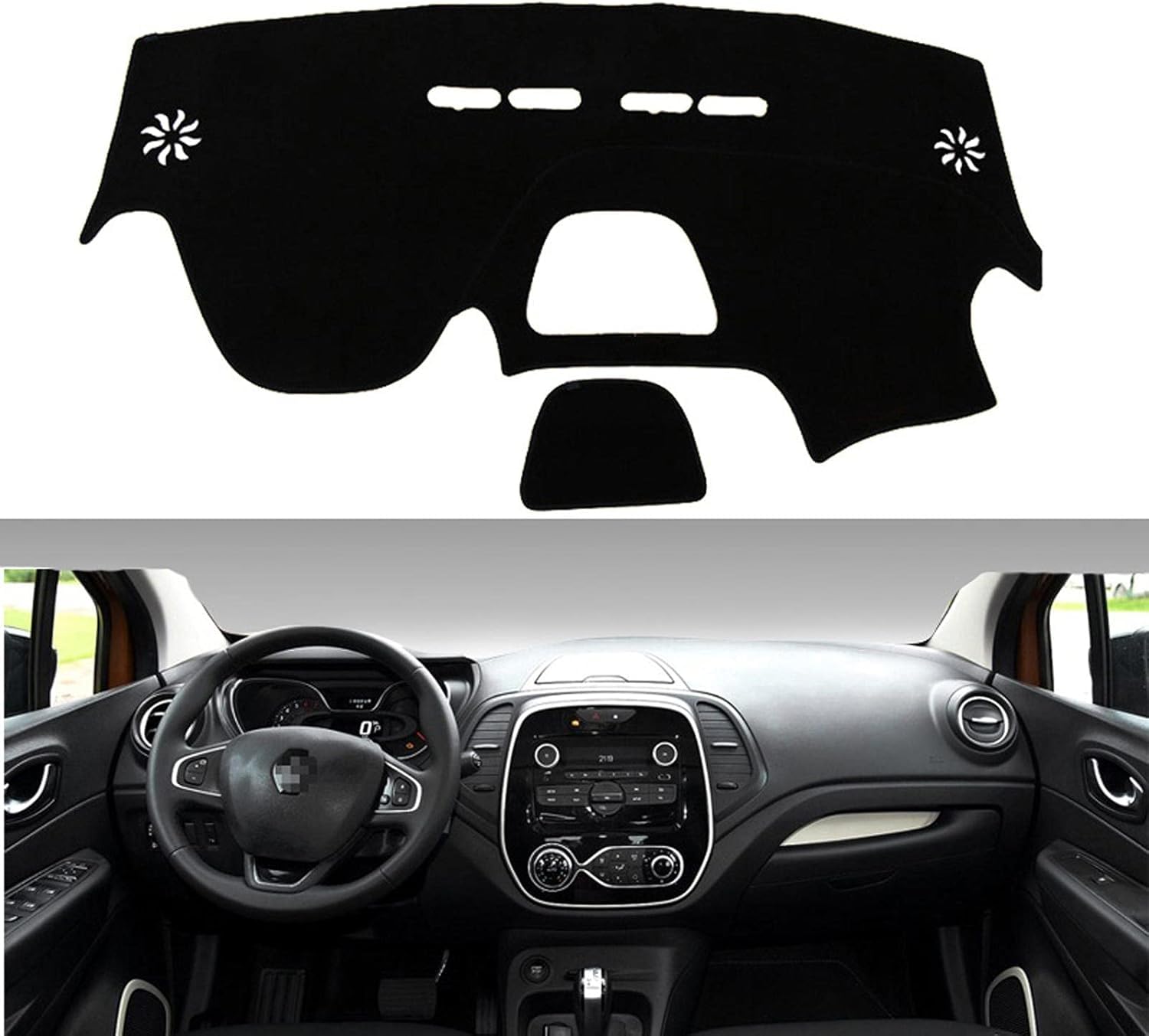 Parasole per Proteggere Tappeto per Renault Captur 2014-2017, Auto Cruscotto Copertura Zerbino Antiriflesso Cruscotto Tappetino Anti-Sole Tappeto