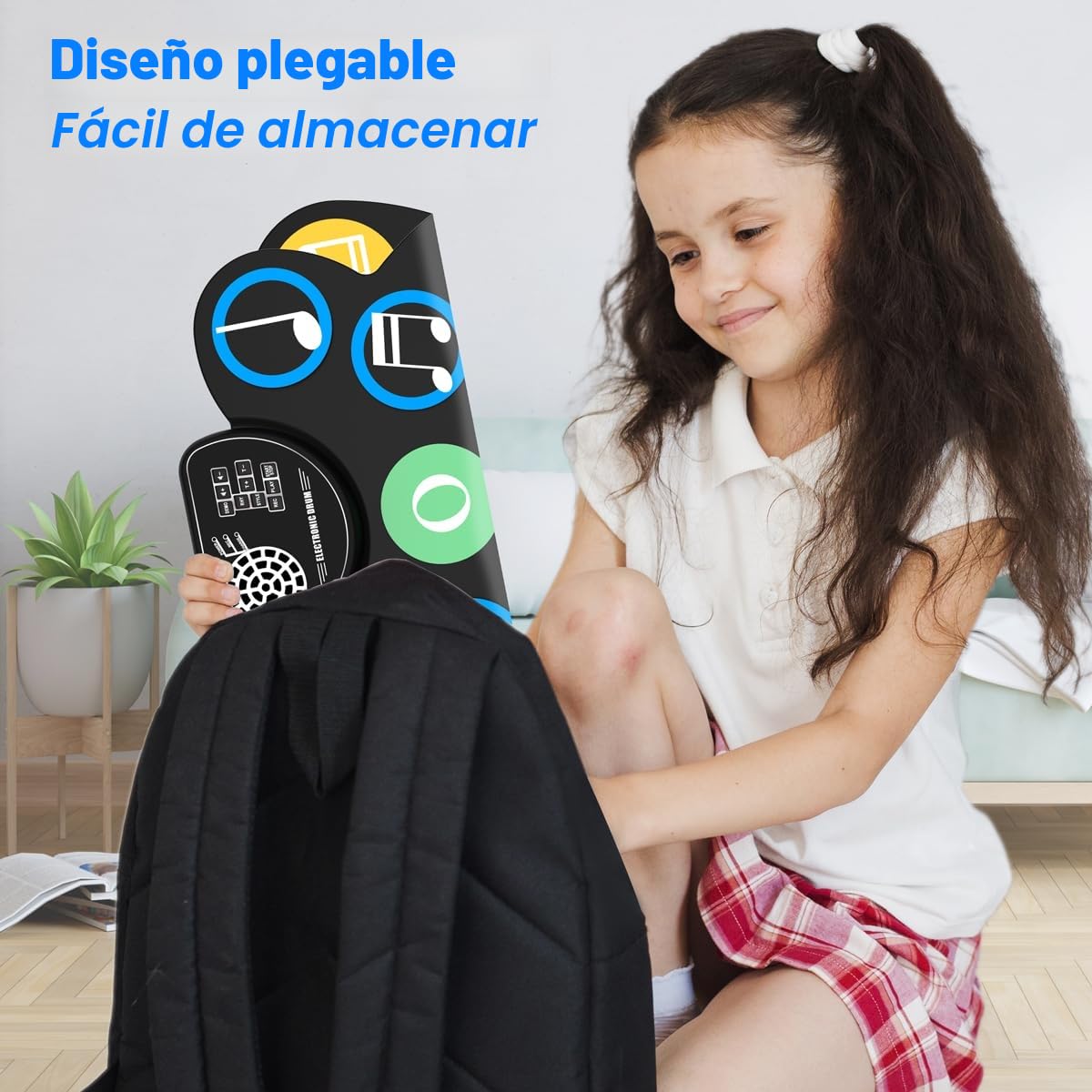 BATERIA ELECTRONICA - BATERIA INFANTIL y ADULTO. Ideal para NIÑOS y principiantes. Con 9 pads, 7 timbres distintos, 10 pistas de demostración y 9 rítmicos. El regalo ideal para Navidad