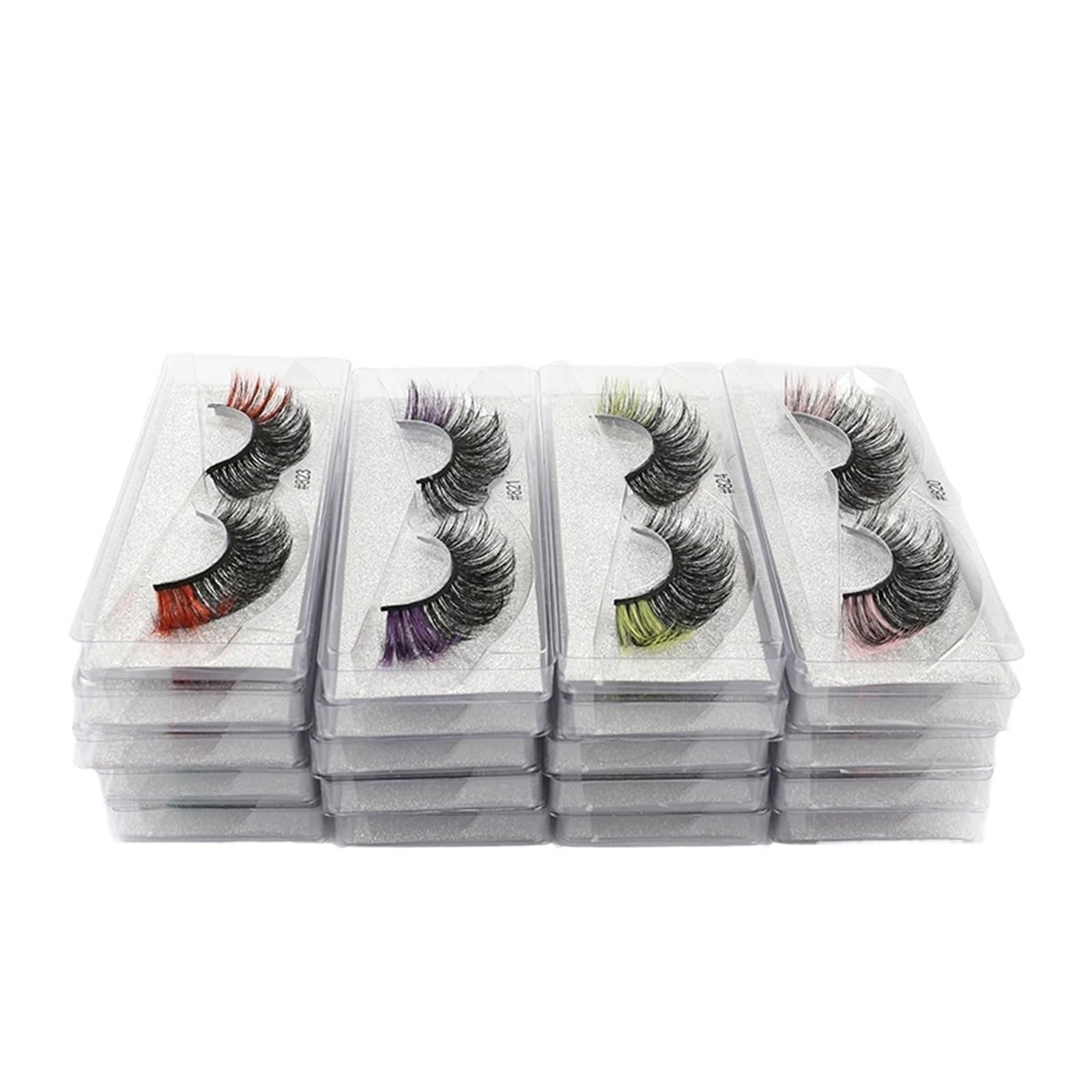UAMOU 5 100 pcs Color Lashes 3D Mink Eye Lashes Natural Fluffy Colorful False Eyelashes Extension Cheerfully Color