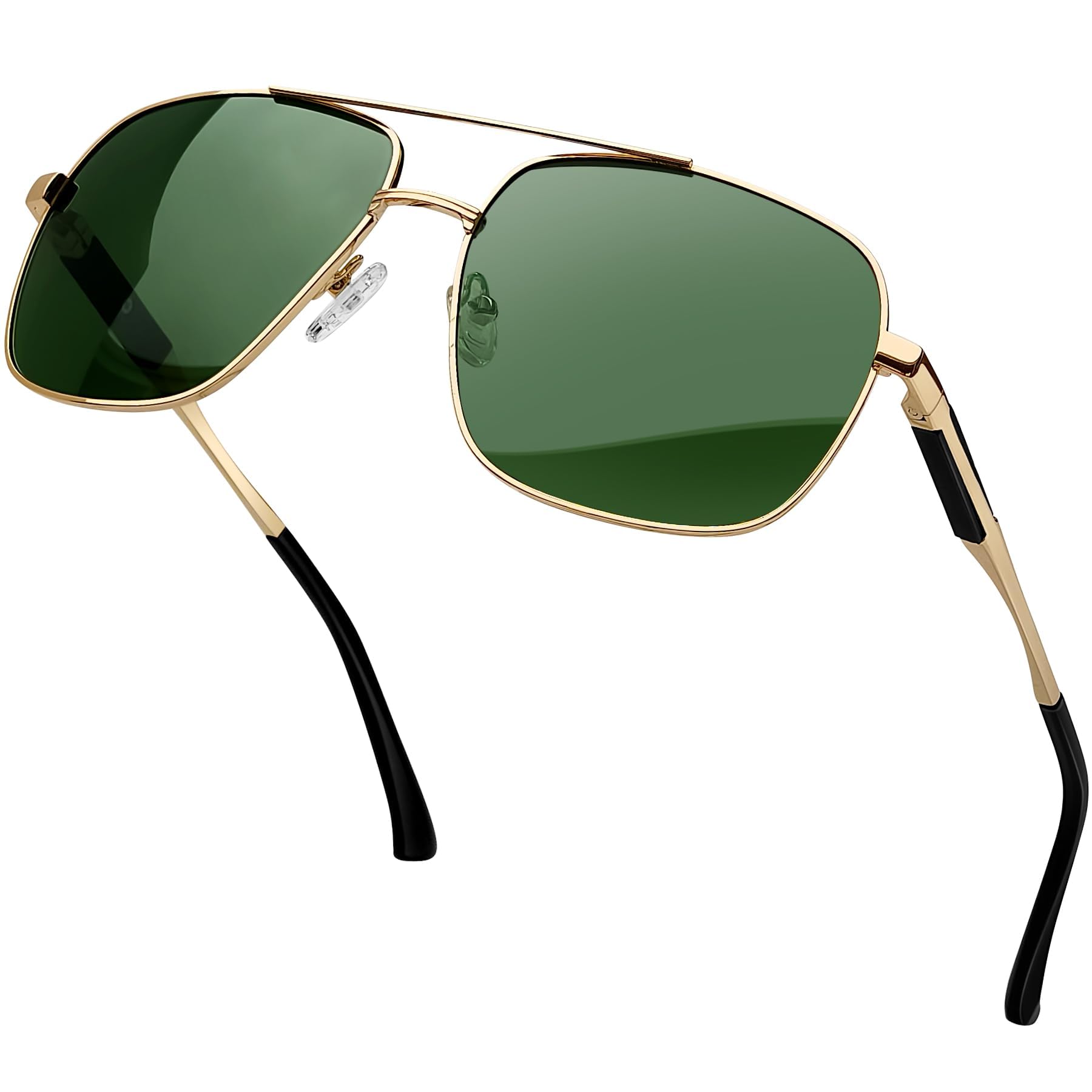 KANASTAL Oversized Wide Frame Polarised Square Sunglasses Spring Hinge UV400 Protection Mens Womens for Driving Shopping Traveling Fishing