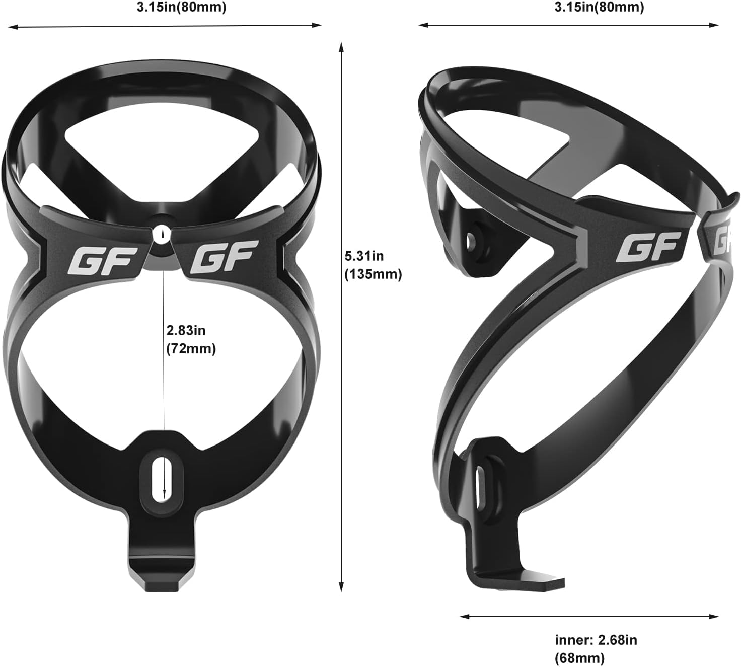 GEMFUL Gourde Vélo & Porte-Gourde 750ml, Légers, sans BPA - Ensemble Complet pour Vélo de Route et VTT (Noir et Blanc/Noir et Blanc)