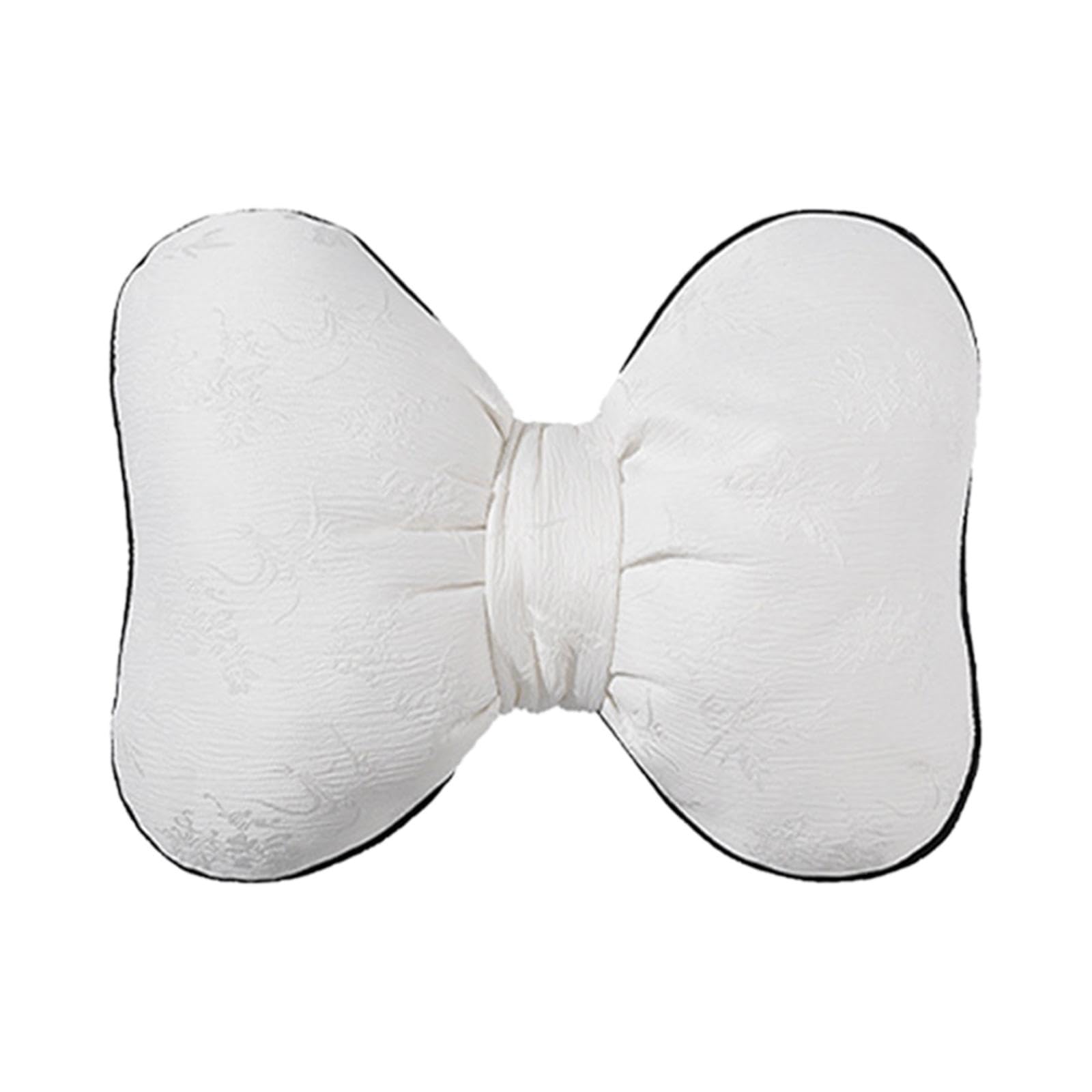 Milageto Cute Bow Cushion Soft Bow Pillow Throw Pillow Ornament Home Furnishing Crafts Back Cushion Decorative Pillows Bows Decor Pillow for Farmhouse Sofa Car Living Room Bedroom (White) — image 1
