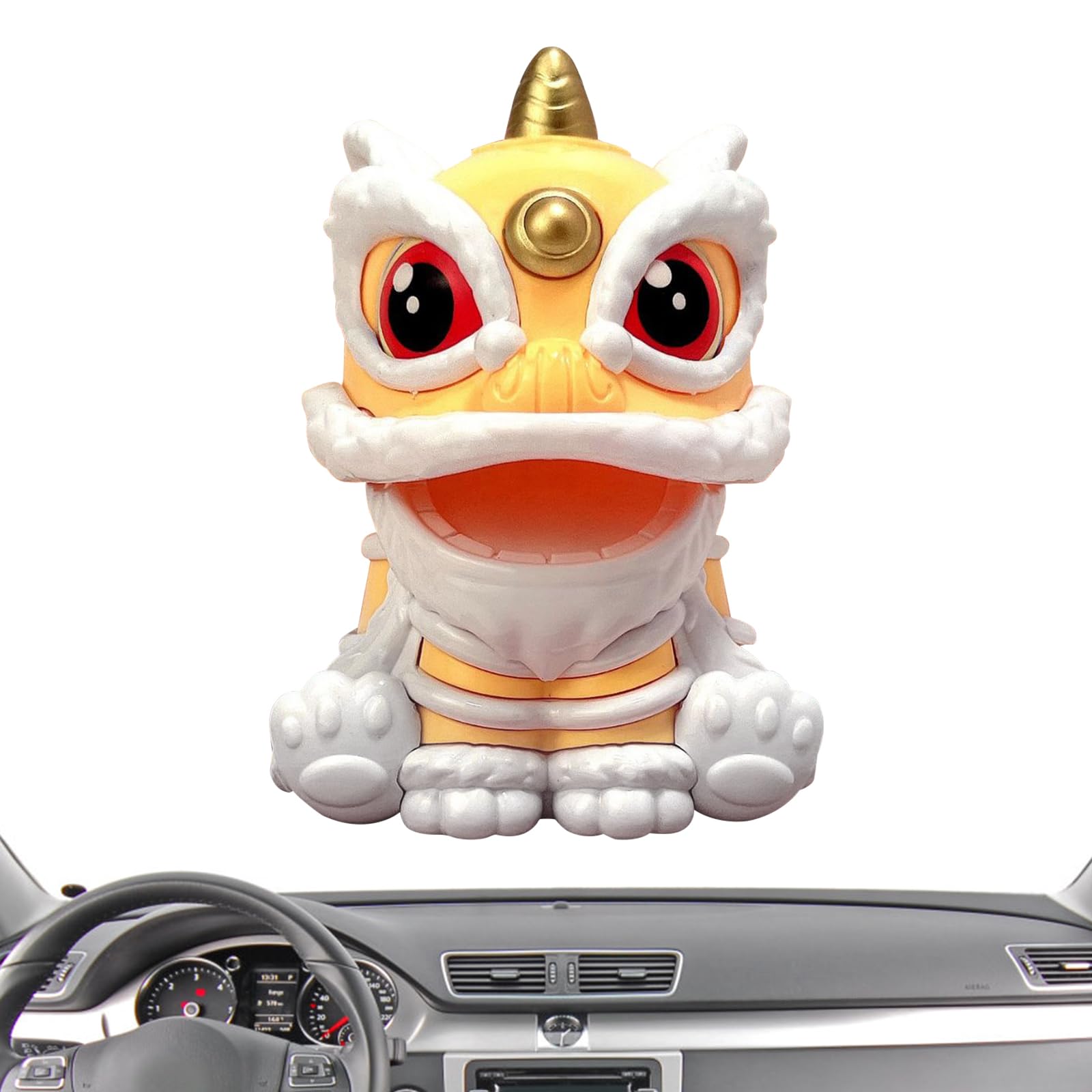 BeNsil Solar Lion Dance Decoration, Solar Lion Dance Toy Ornaments Moving Head Dancer, Chinese Wealth Auspicious Lion Dance Model Home Decoration, 2024 Year of The Dragon Car Dashboard Decoration
