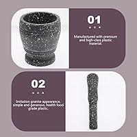 Vista 7 de Juego de mortero y mortero de plástico: Mortero de mármol Molinillo de piedra trituradora de ajo Suministro de cocina para especias Condimentos