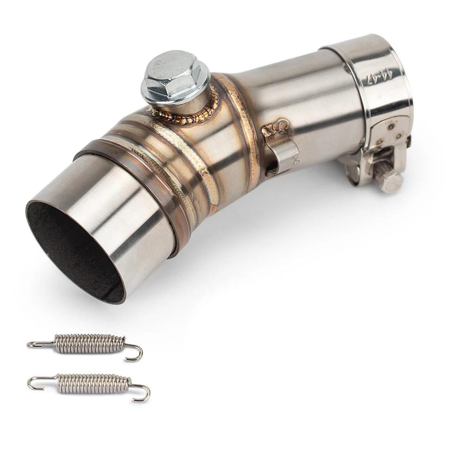 D'éChappement Moto Tube D'échappement À Enfiler pour ER6N/ER6F Adaptateur Liaison Intermédiaire 51 Mm avec Vis Oxygène PièCes ModifiéEs
