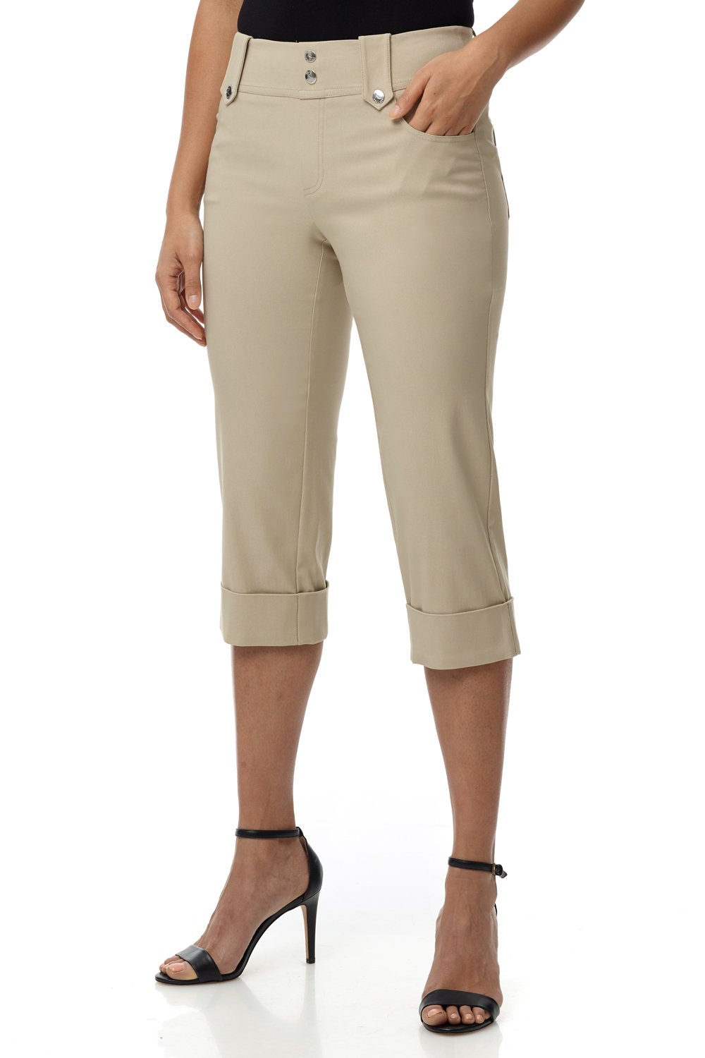 RekucciWomen's Ease into Comfort Modern Classic Cuffed Capri