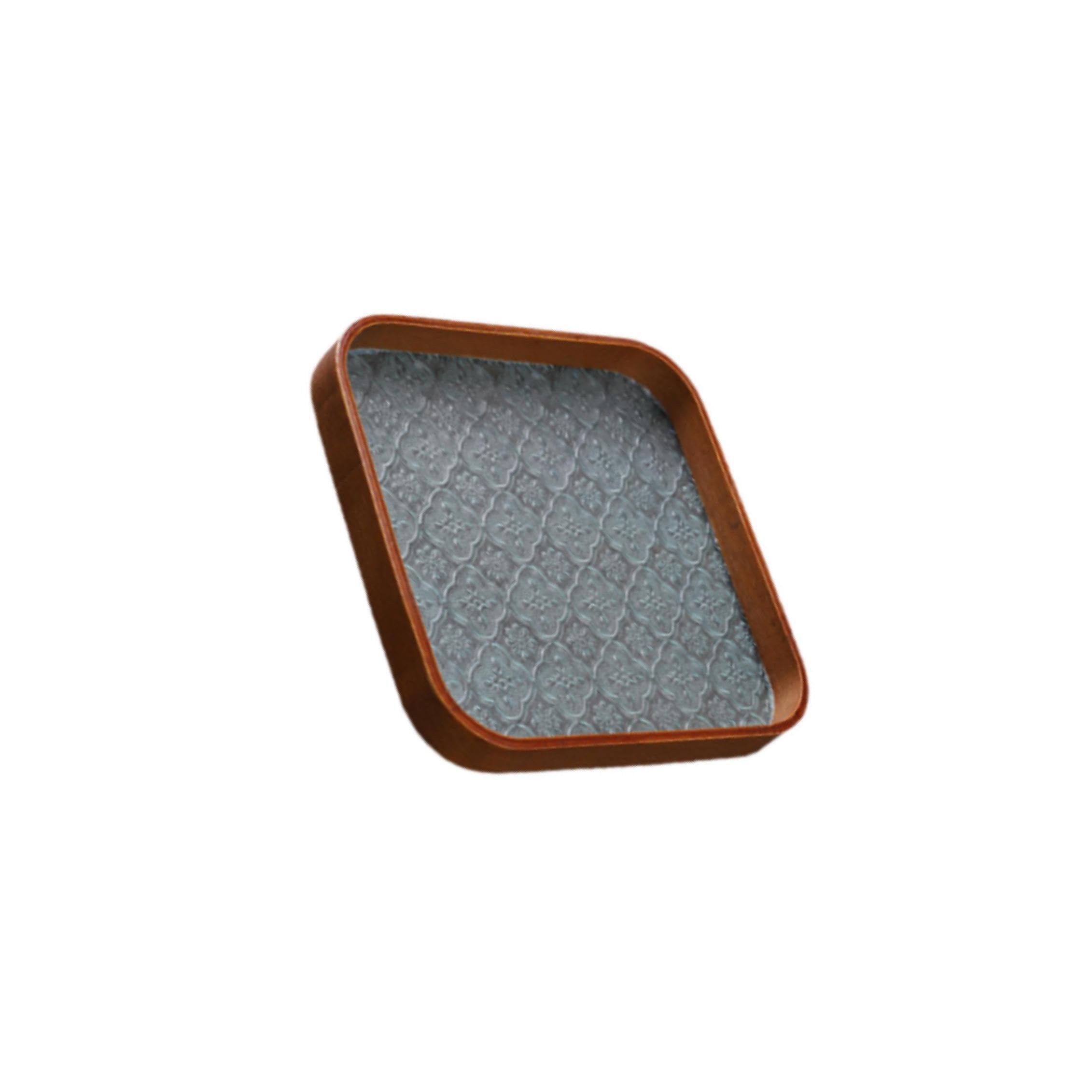 PIXZCSA Edgy Wooden Serving Tray Platter Fruit Dessert Snack Trays Desk Organizer Decorative Tray Plates Storage Solution Desk Organizer Decorative Plates, Square
