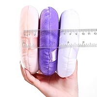 Vista 6 de 2 polvos grandes de soplo, 5 pulgadas de algodón súper suave, lavable, polvo suelto, polvo para bebé, redondo (beige)