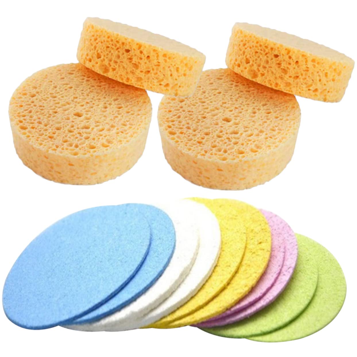 Baluue 125stücke Runde Cellulose Gesichtsreinigungsschwämme Natürliche Kosmetik-schwämme Für Sanfte Entfernen Von Make-up Geeignet Für Hauttypen Und Geschenkidee Für Und