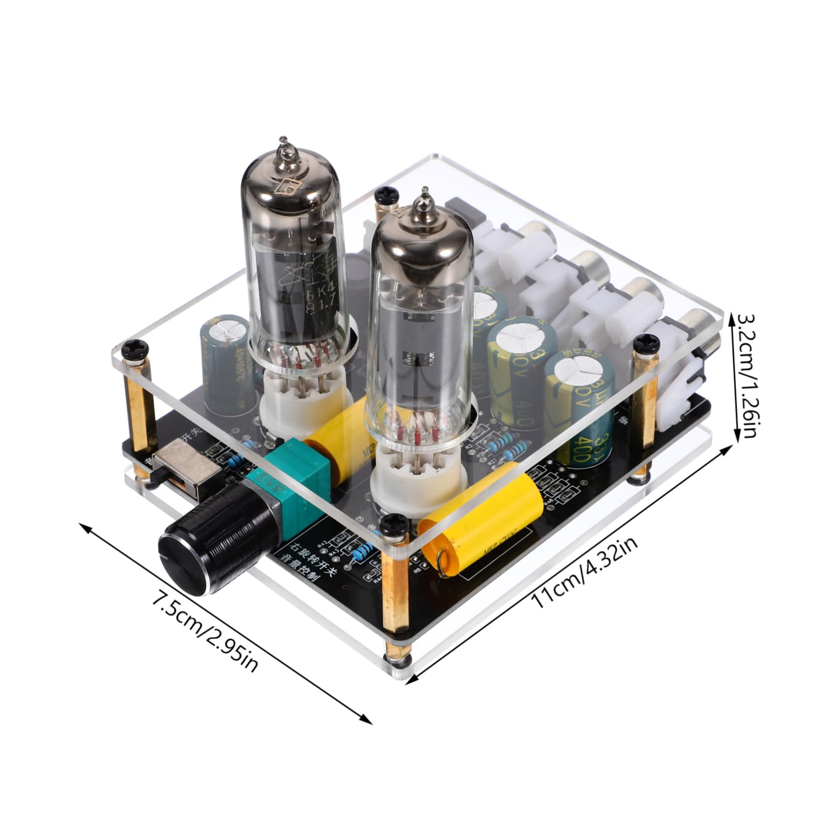 MOLUCKFU Vacuum Tube Preamplifier for Turntables DIY HiFi Audio Amplifier for Home Theater Systems Sound Enhancement Distortion Output Suitable