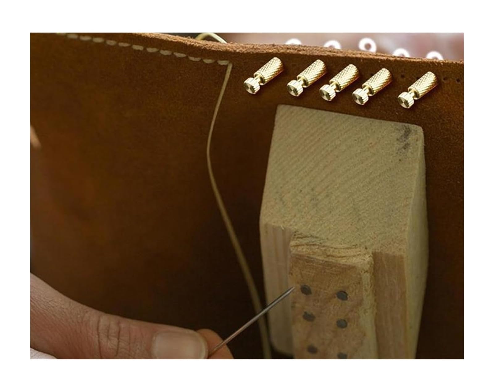 Lot de 12 aiguilles de positionnement de suture en cuir faites à la main