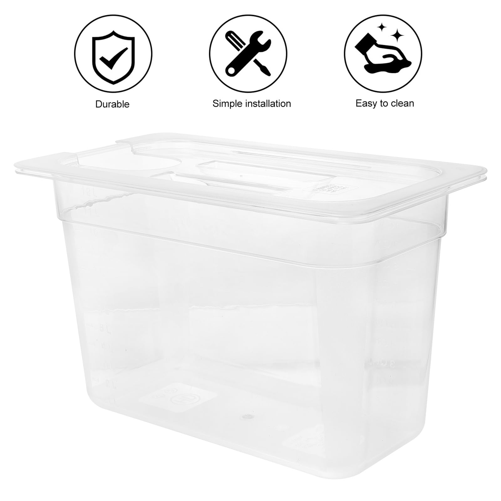 Luxshiny Conteneur De Cuisson Sous Vide Transparent Avec Couvercle Porte-Cuisinière Lente Pour Rangement Cuisine Visibilité Claire Pour Bain- Sous Vide 12.80 X 7.87 X 6.89 in