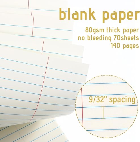 Miniatura 4 de 6 piezas de 8.5 x 11 pulgadas, encuadernado en la parte superior, libros de esteno en espiral, papel rayado universitario, 70 hojasbloc, cubiertas