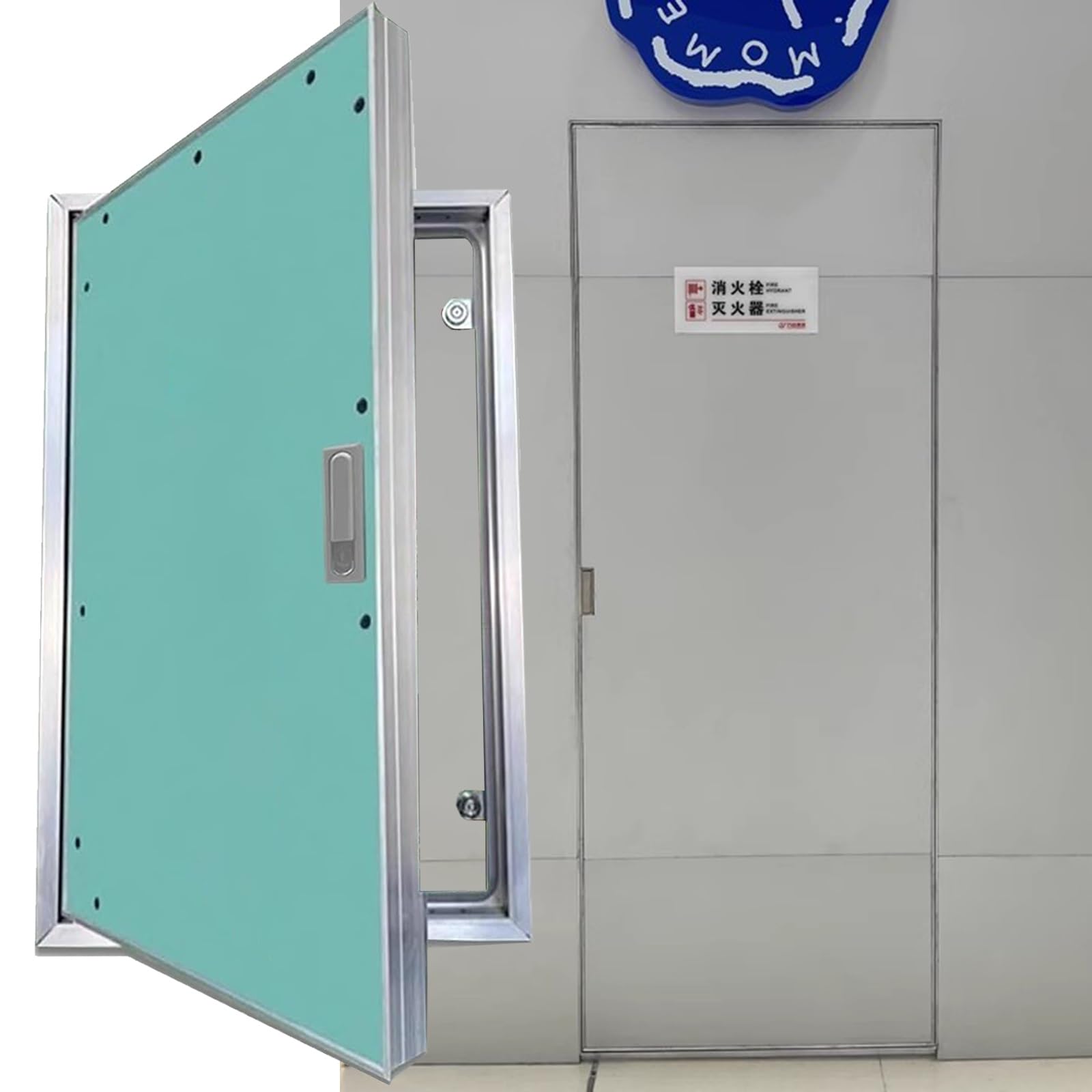 panel de acceso escondido yeso Panel de acceso grande para paneles de yeso pintable con dispositivo de cierre, Puerta oculta personalizable para tuberías, Panel de inspección resistente e impermeable(