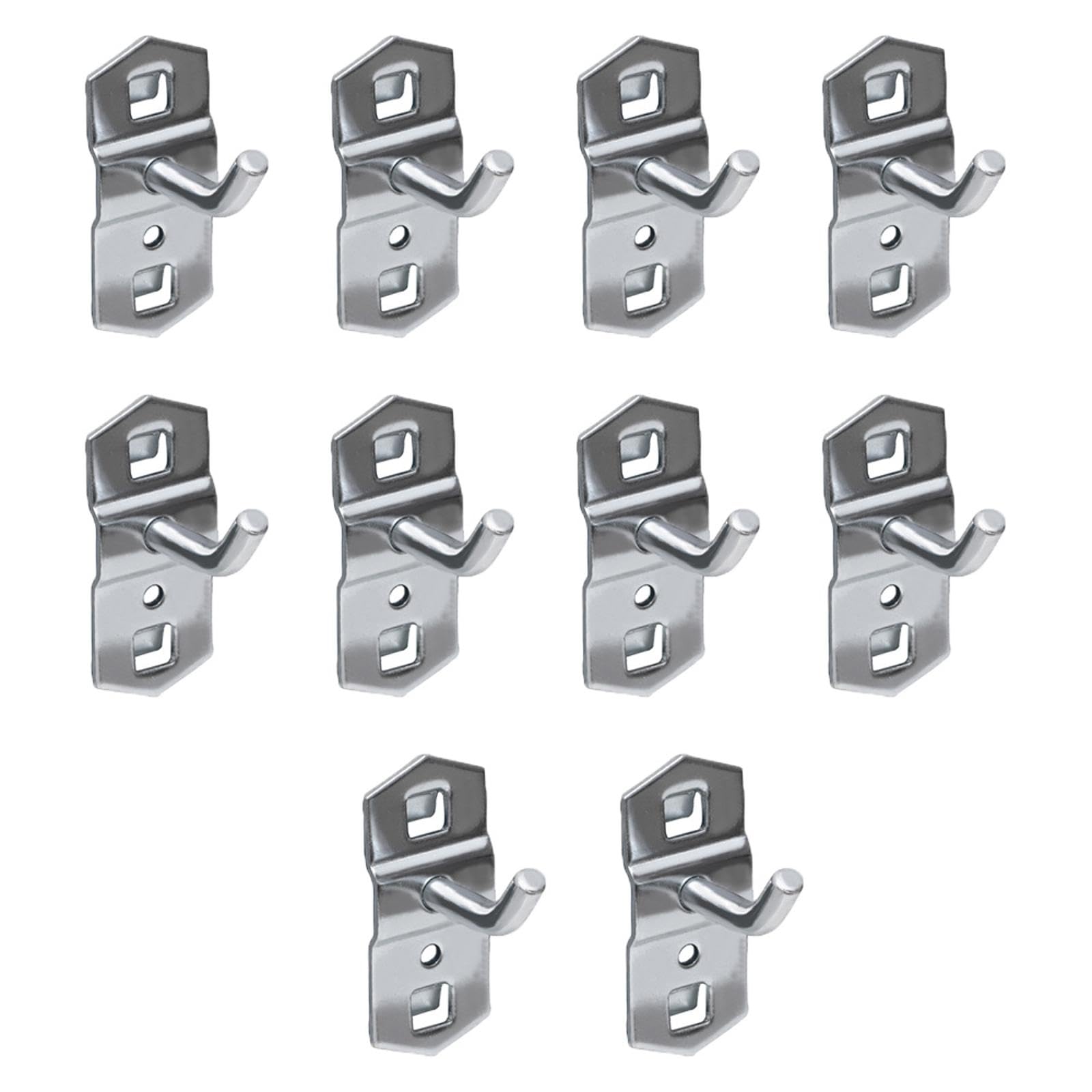 10PCS Supermarket Shelf Rack Hook, Heavy Duty Square Hole Plate Hook, Metal Display Shelf Hook for Supermarket Garage Retail (25mm)
