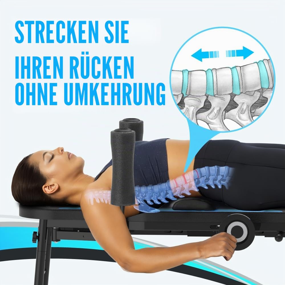 Exerpeutic Back Stretch Traction Inversions Tisch mit 136kg Gewichtskapazität, sehr Platz sparend