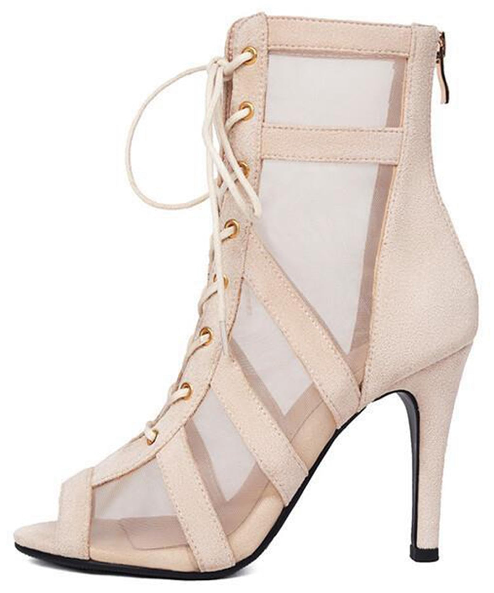 Damskie buty do tańca, botki, sznurowane sznurki, siateczka, na imprezę, do klubu, sandały, buty Z003