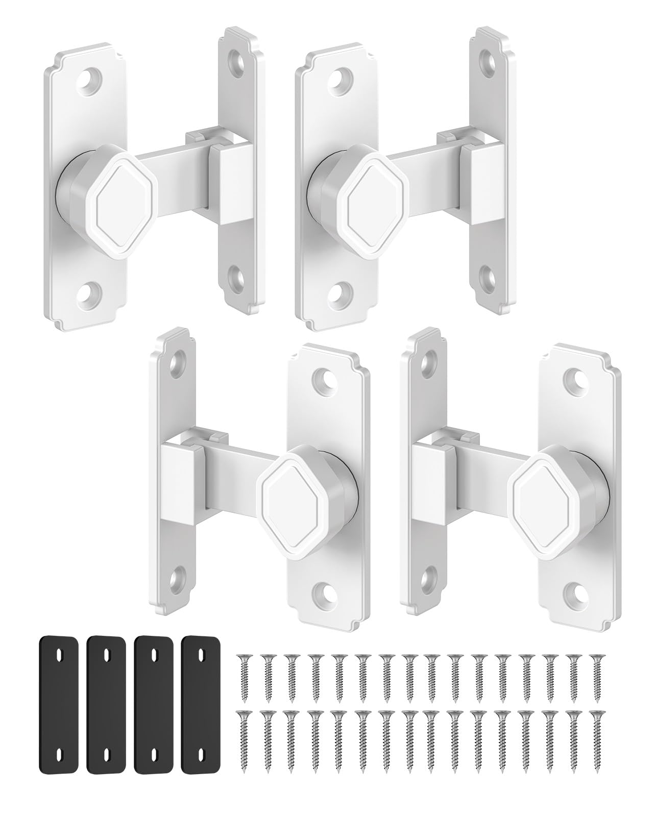 MeBantoo 90 Degree Barn Door Latch with Thickened Spacer for Barn, Cabinet