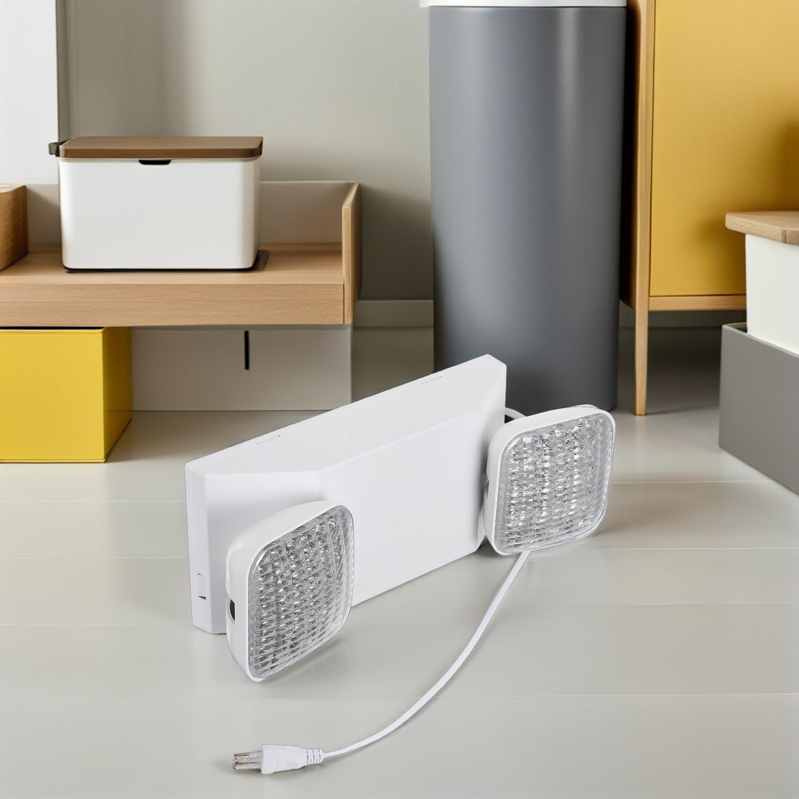 Luz de Emergencia LED Doble Ajustable de Pared para Negocios