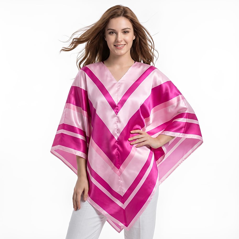 Vervora 70s Fancy Dress Costume, ABBA Disco Poncho for Women Disco Outfit (Pink) โ image 1