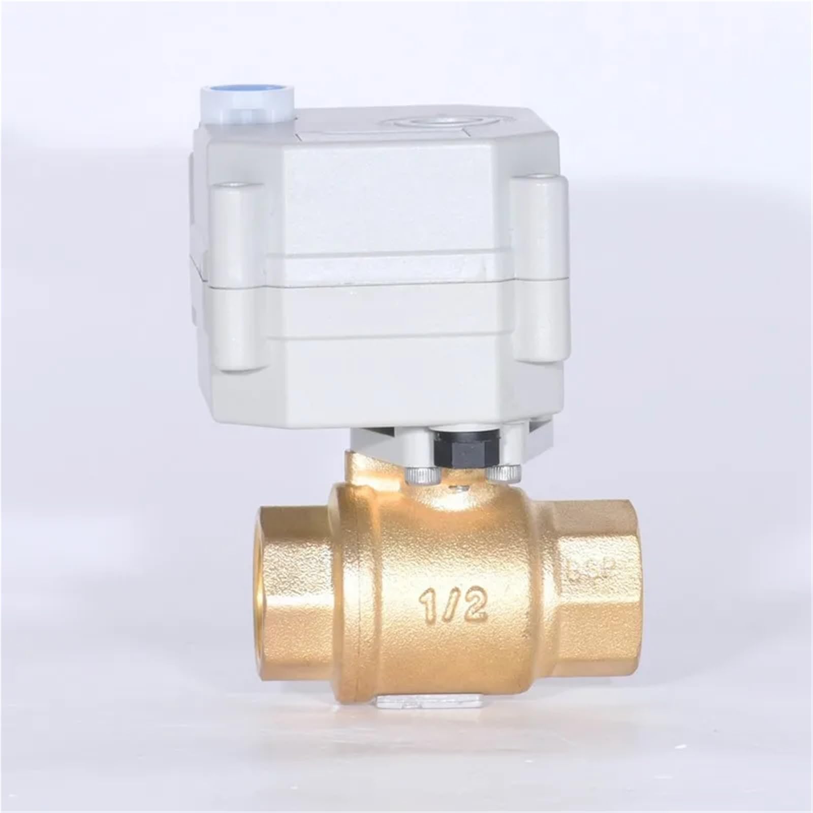 1 szt. (1/10.2 cm-1 1/10.2 cm) 2-drożny zmotoryzowany zawór kulowy 5 V/12 V/24 V zawór elektryczny z instrukcją (DN15, NPT_DC12V_CR201)