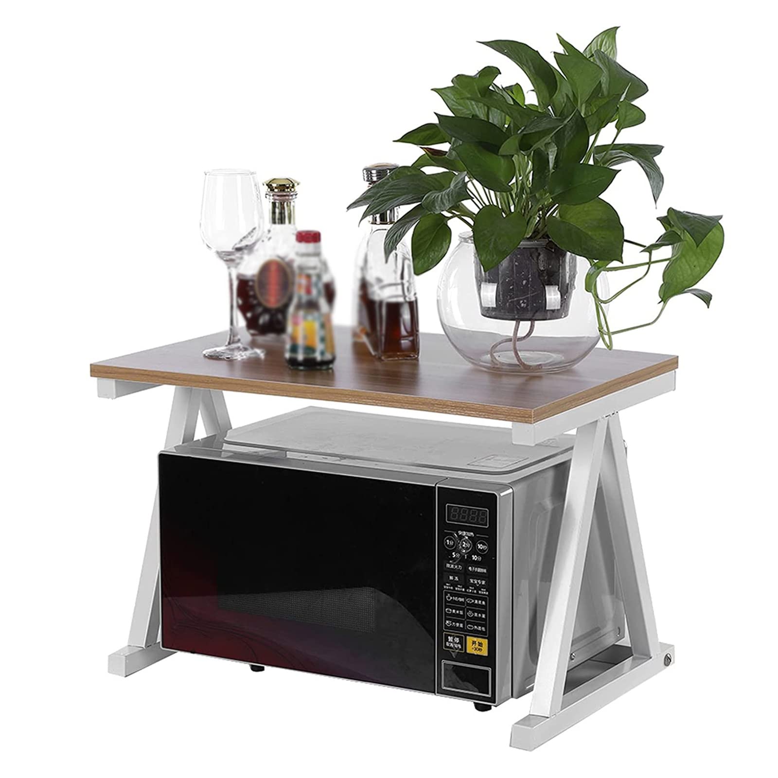 Support organisateur multifonction pour cuisines avec étagère de rangement 2 niveaux