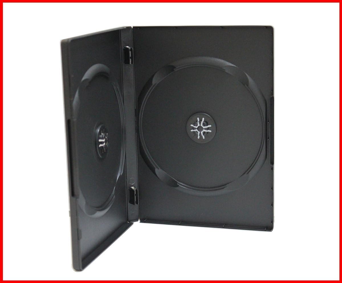 3 Pk Premium 14mm CD DVD Storage Case Double Black Dual 2 Discs Holder Box Machinable
