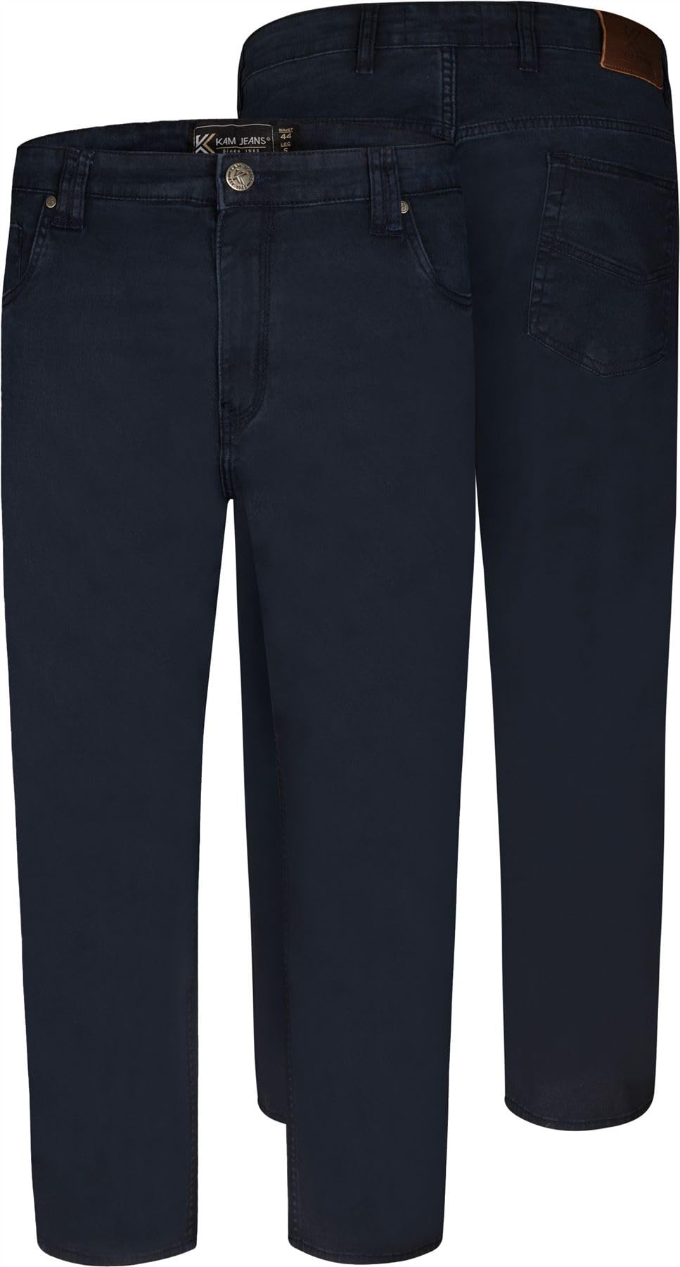 Kam Jeanswear Mens 5 Pocket Weave Stretch Fit Pants - Blue - 44-R