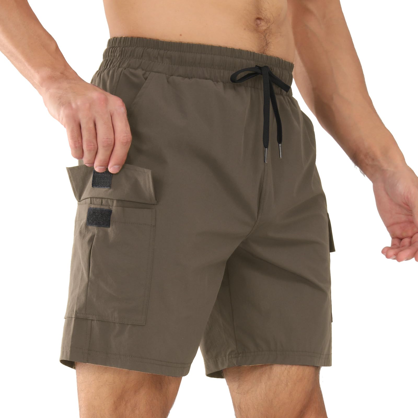 Superora Hombres Cargo Pantalones Cortos Transpirables de Secado Rápido y Elásticos de Corte Relajado Shorts para Deporte y Tiempo Libre,Utilitarios de Trabajo con Múltiples Bolsillos