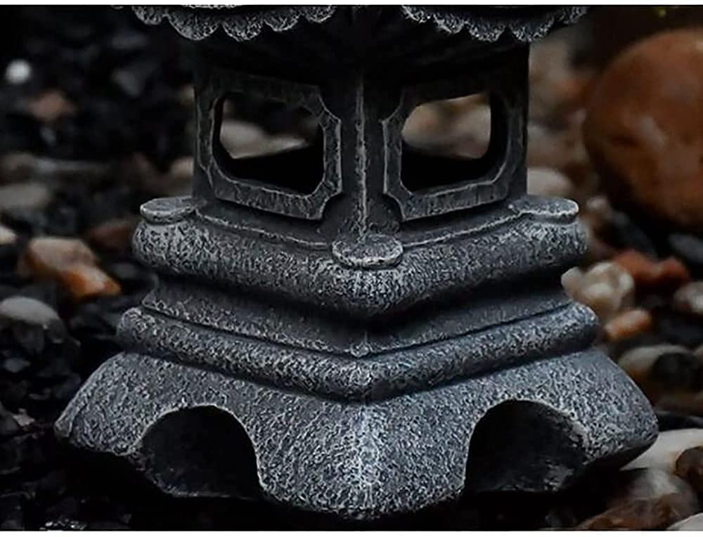 Dekoracja na zewnątrz statuetka do domu na podwórko dekoracja rzeźba ogród ozdoba figurka solarna pagoda wieża latarnia orientalny krajobraz wewnętrzny