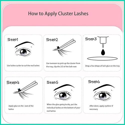 Miniatura 8 de DAODER Kit de extensión de pestañas inferiores con pegamento pestañas individuales naturales de 0236in debajo de pestañas postizas para extensión de